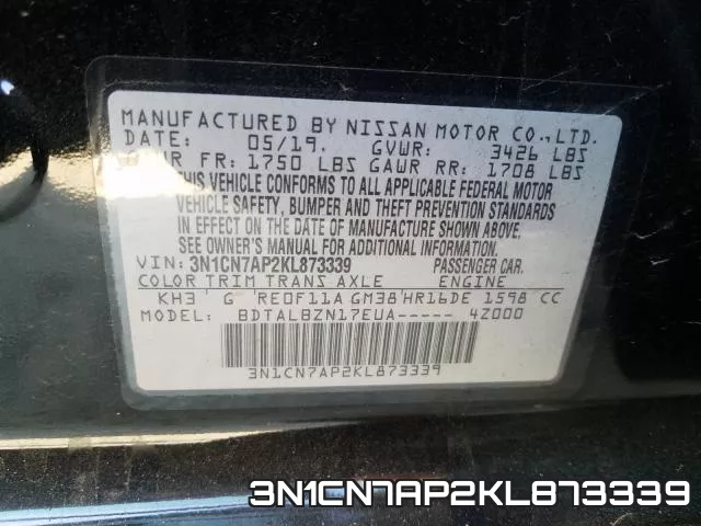 3N1CN7AP2KL873339 фото 2
