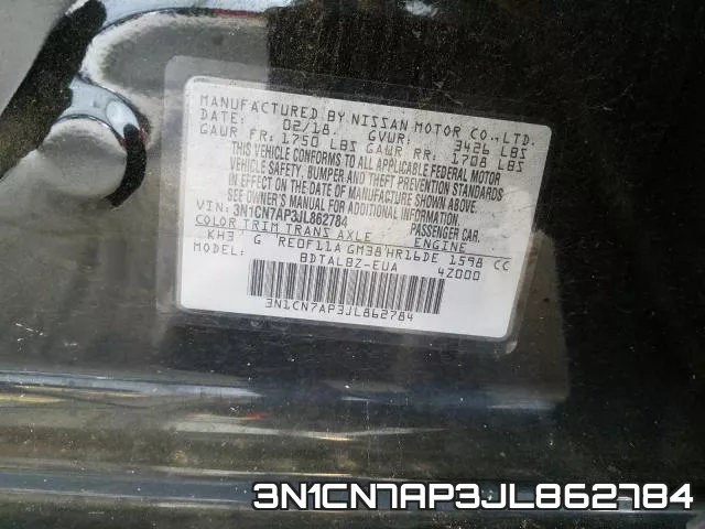 3N1CN7AP3JL862784 фото 2