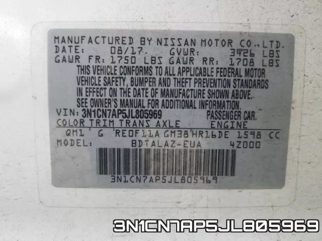 3N1CN7AP5JL805969 фото 2