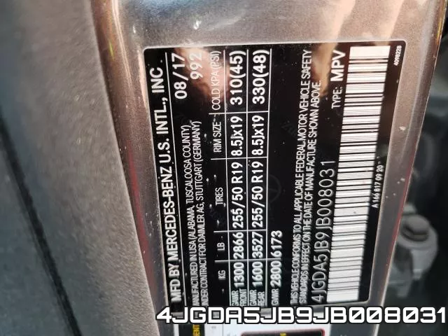 4JGDA5JB9JB008031 фото 2