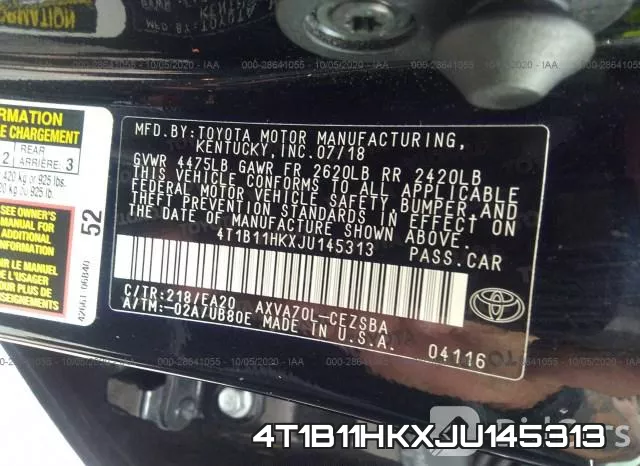 4T1B11HKXJU145313 фото 10