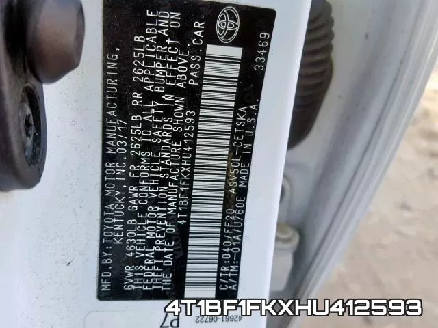 4T1BF1FKXHU412593 фото 2