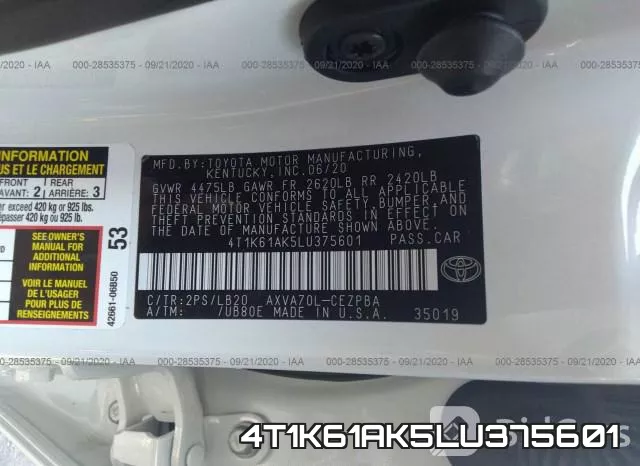 4T1K61AK5LU375601 фото 10