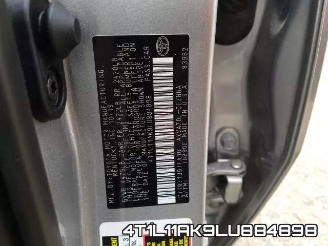 4T1L11AK9LU884898 фото 2