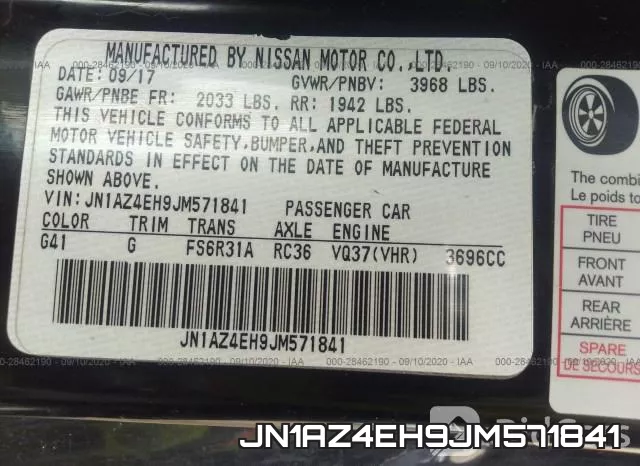 JN1AZ4EH9JM571841 фото 10