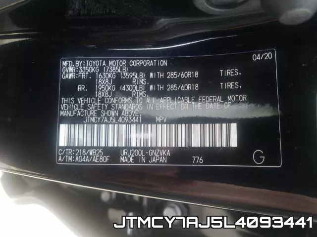 JTMCY7AJ5L4093441 фото 2