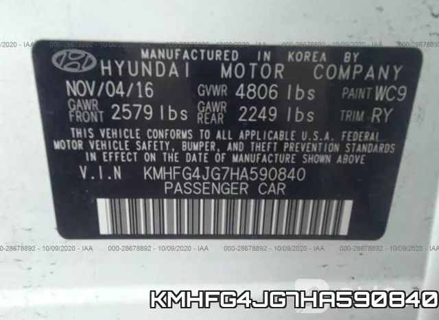 KMHFG4JG7HA590840 фото 10