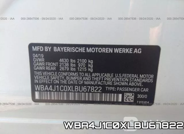 WBA4J1C0XLBU67822 фото 10