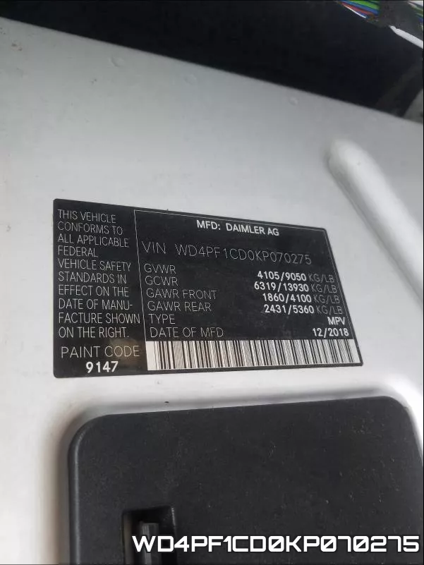 WD4PF1CD0KP070275 фото 2