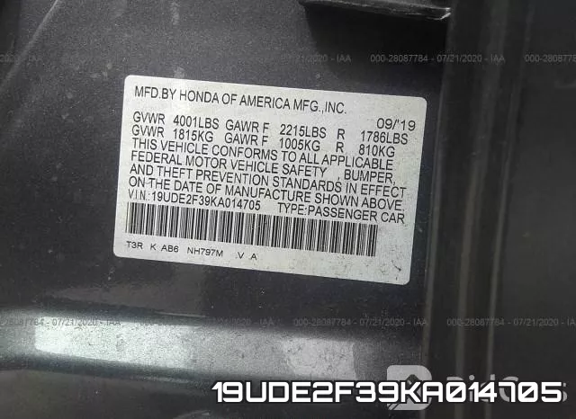 19UDE2F39KA014705 фото 10