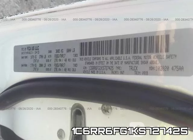 1C6RR6FG1KS727425 фото 9
