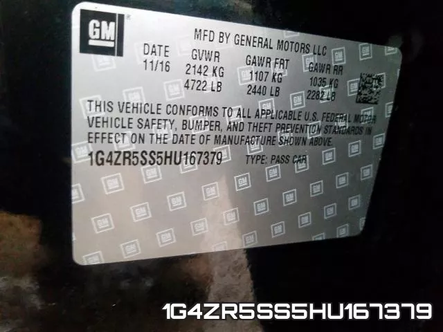1G4ZR5SS5HU167379 фото 2