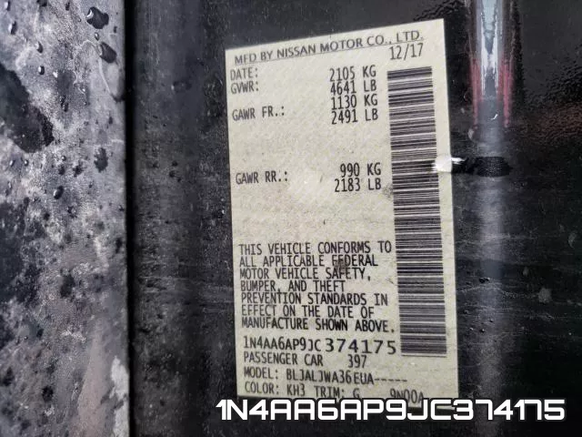 1N4AA6AP9JC374175 фото 2