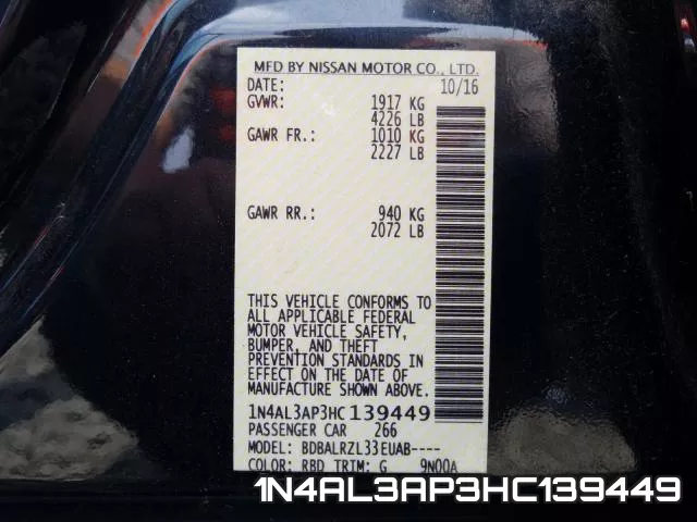 1N4AL3AP3HC139449 фото 2