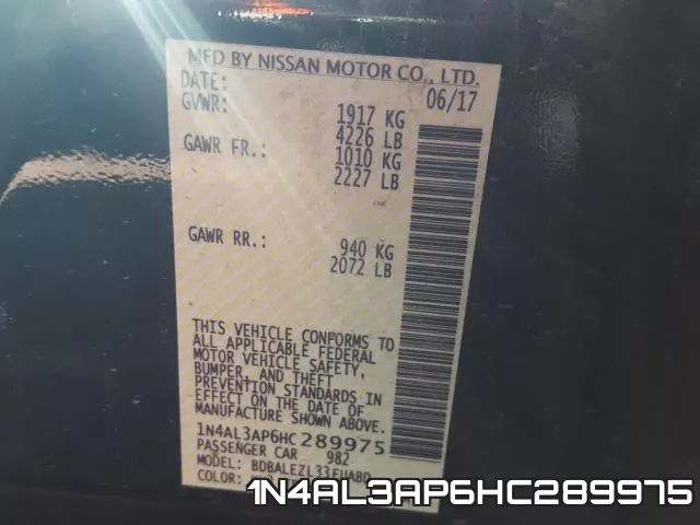 1N4AL3AP6HC289975 фото 2