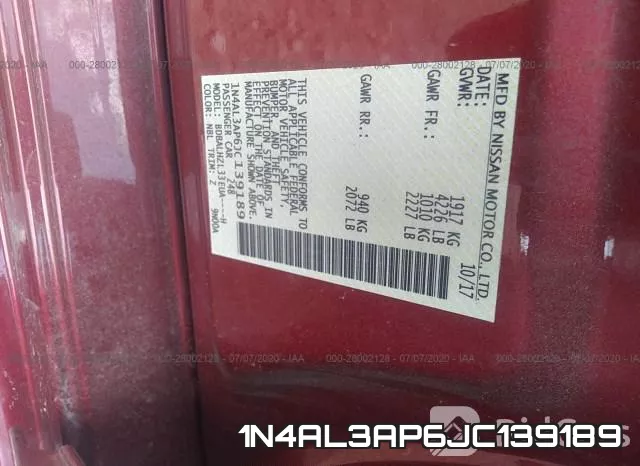 1N4AL3AP6JC139189 фото 10