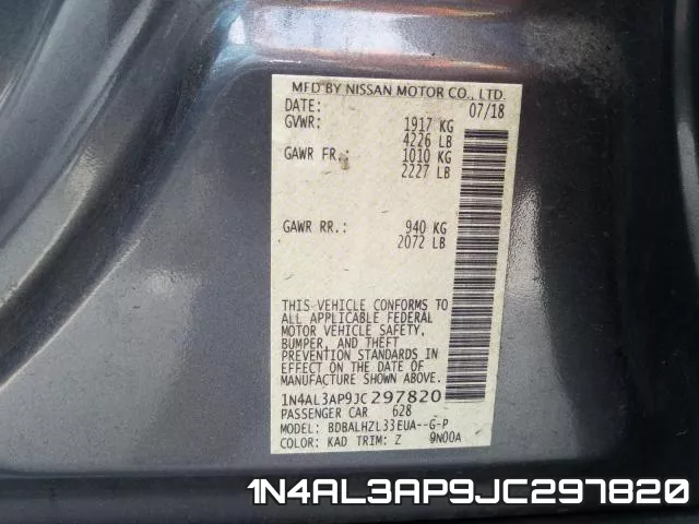 1N4AL3AP9JC297820 фото 2
