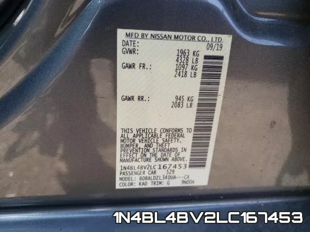 1N4BL4BV2LC167453 фото 2