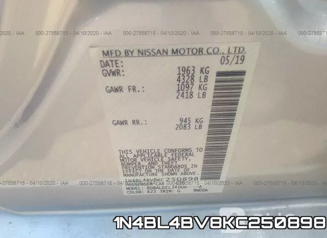 1N4BL4BV8KC250898 фото 10