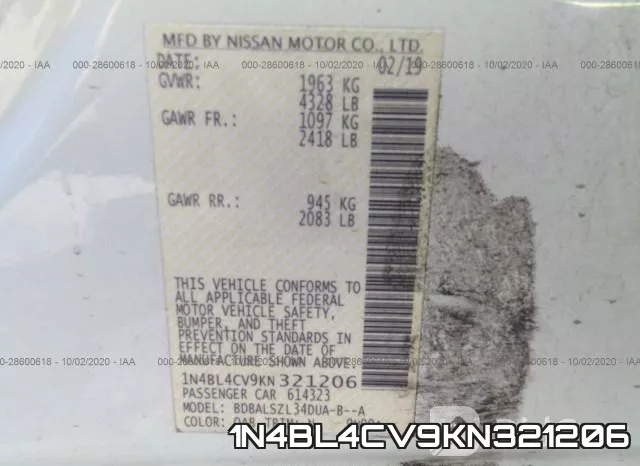 1N4BL4CV9KN321206 фото 10