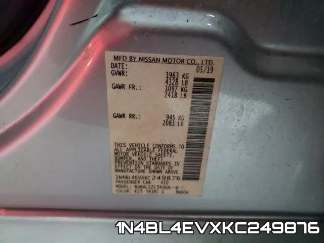 1N4BL4EVXKC249876 фото 2