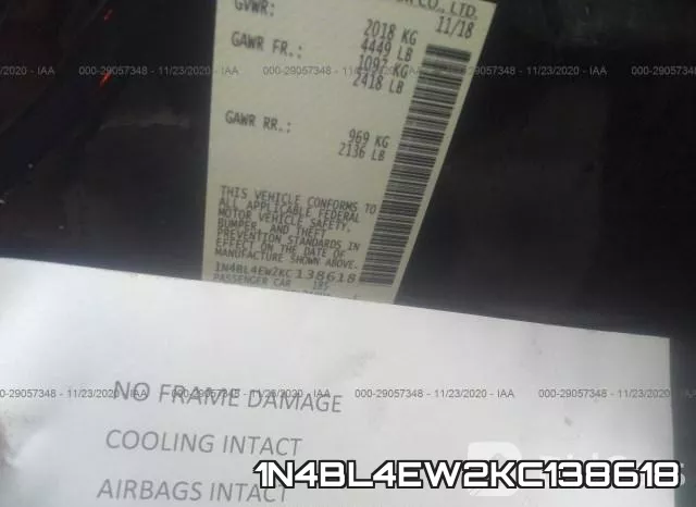 1N4BL4EW2KC138618 фото 10