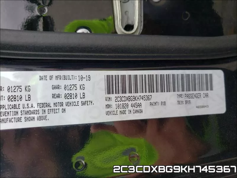 2C3CDXBG9KH745367 фото 2
