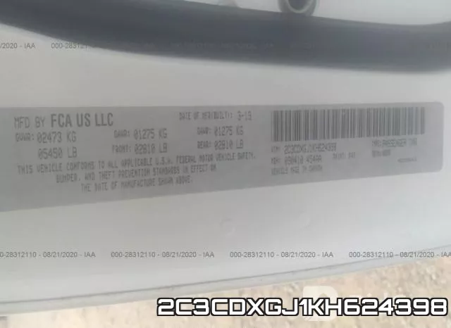2C3CDXGJ1KH624398 фото 9