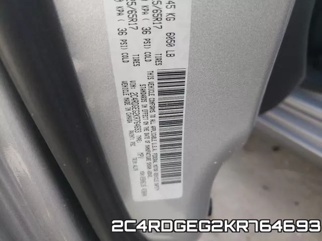 2C4RDGEG2KR764693 фото 2