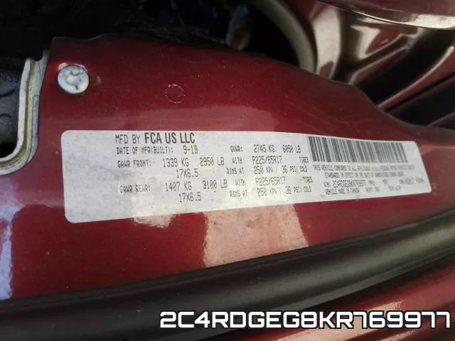 2C4RDGEG8KR769977 фото 2
