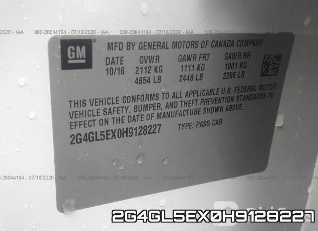 2G4GL5EX0H9128227 фото 10