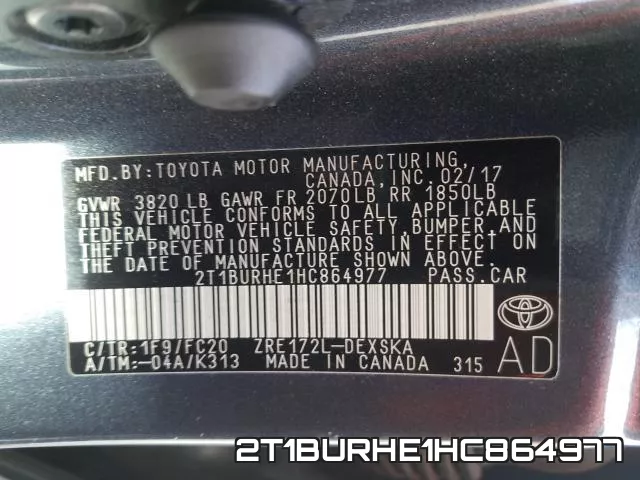2T1BURHE1HC864977 фото 2