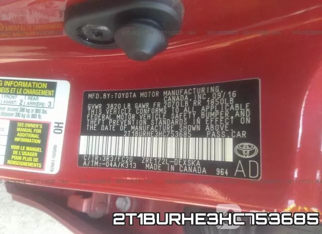 2T1BURHE3HC753685 фото 9