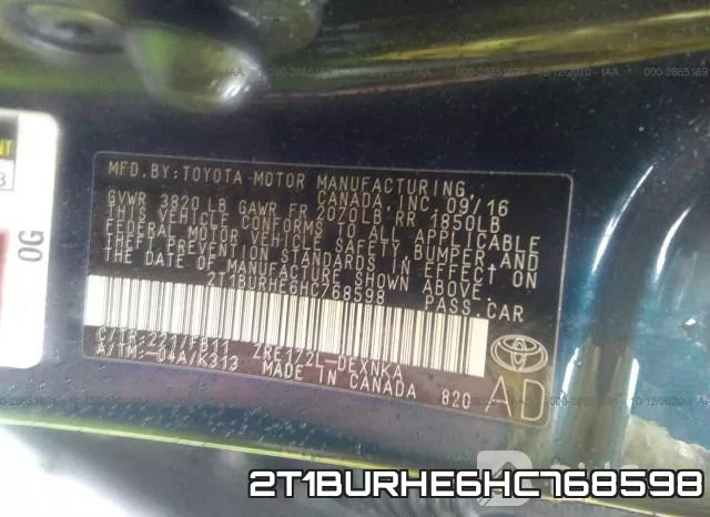 2T1BURHE6HC768598 фото 10