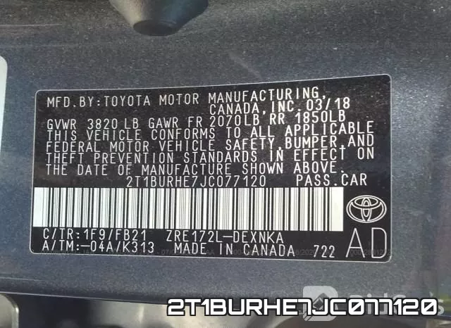 2T1BURHE7JC077120 фото 10
