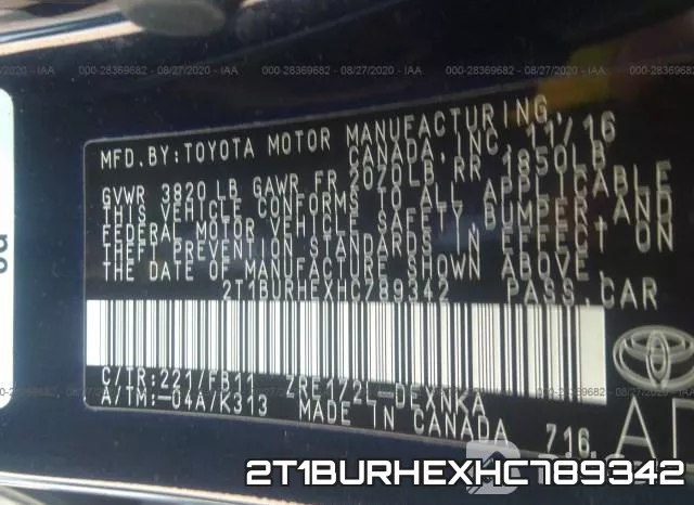 2T1BURHEXHC789342 фото 10