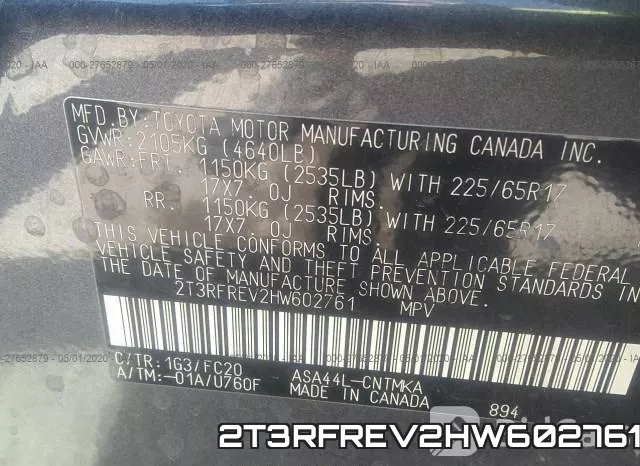 2T3RFREV2HW602761 фото 10