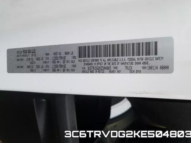 3C6TRVDG2KE504803 фото 2