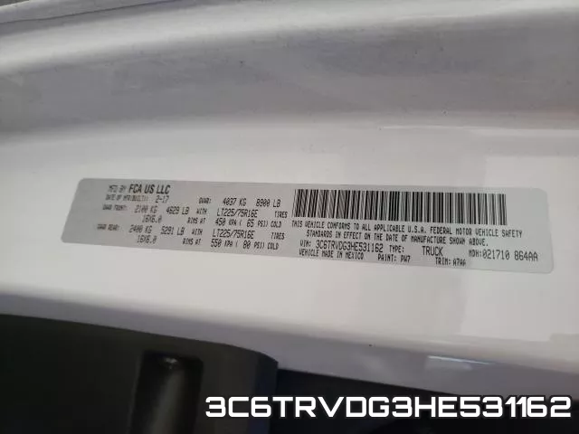 3C6TRVDG3HE531162 фото 2