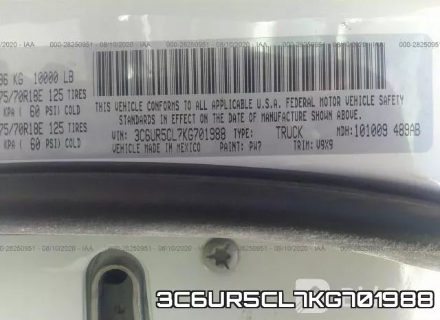 3C6UR5CL7KG701988 фото 10