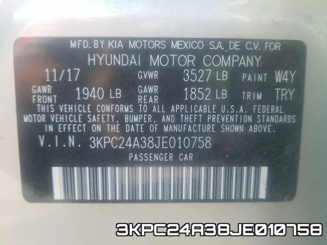 3KPC24A38JE010758 фото 2