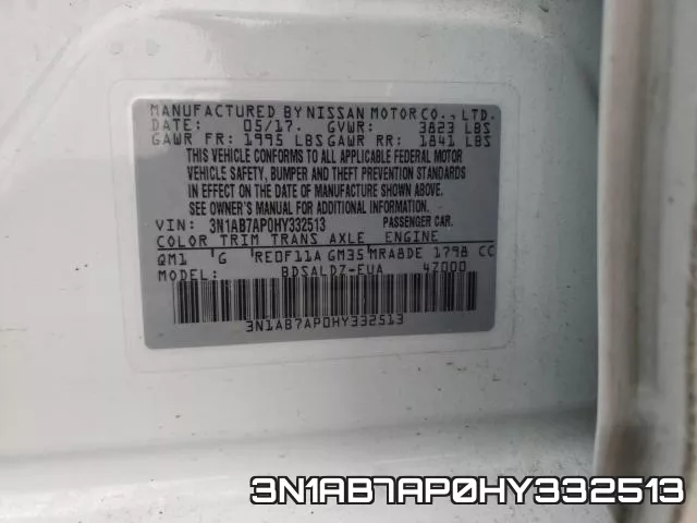3N1AB7AP0HY332513 фото 2