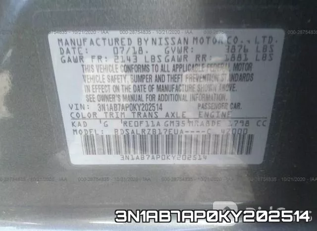 3N1AB7AP0KY202514 фото 10