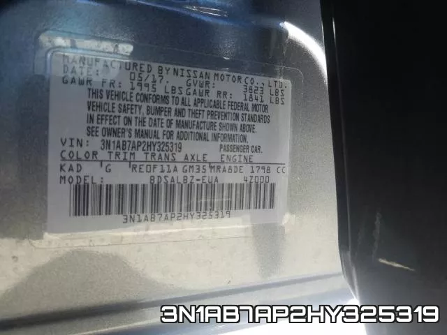 3N1AB7AP2HY325319 фото 2
