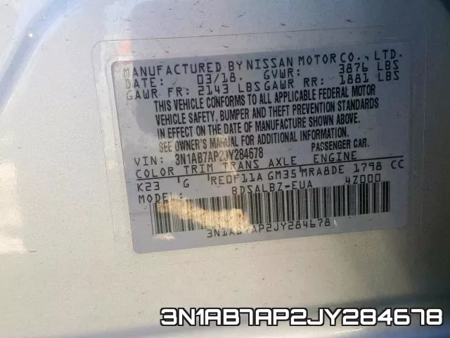 3N1AB7AP2JY284678 фото 2