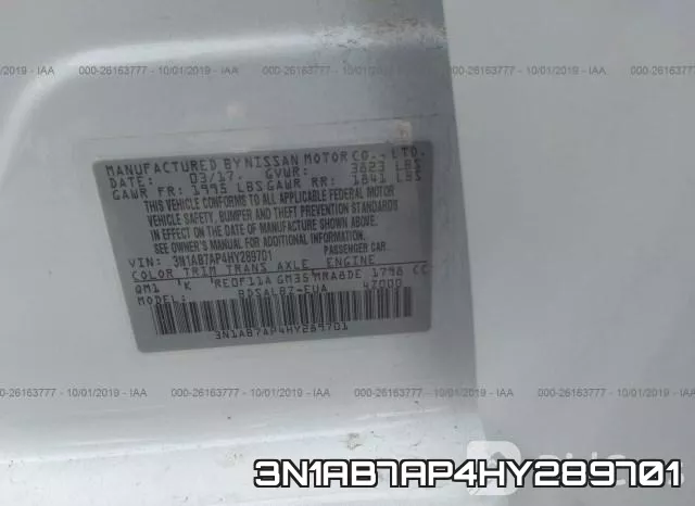 3N1AB7AP4HY289701 фото 10