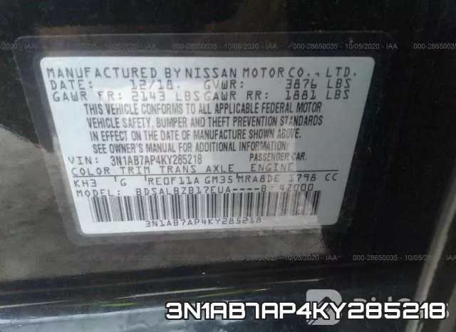 3N1AB7AP4KY285218 фото 10