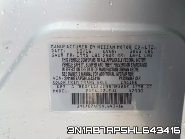 3N1AB7AP5HL643416 фото 2