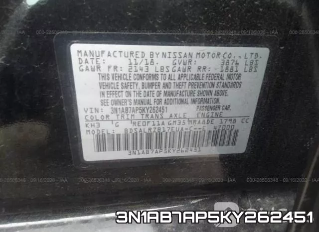 3N1AB7AP5KY262451 фото 9