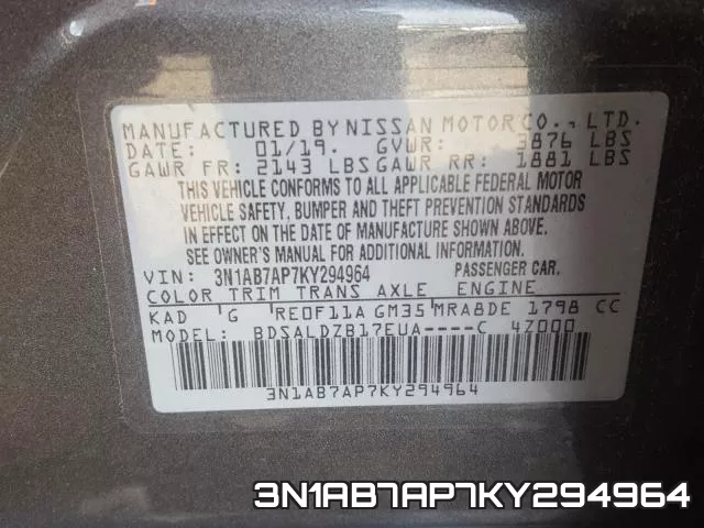 3N1AB7AP7KY294964 фото 2